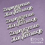 KONFIRMACJA - napis Zaproszenie na Konfirmację, 3 sztuki