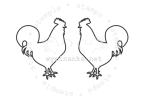 rubber stamp - rooster