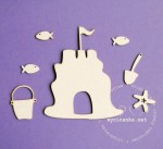 na plaży, zestaw wycinanek