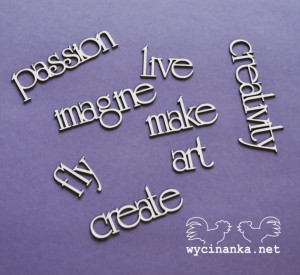zestaw napisów "make art"
