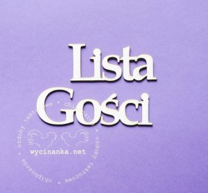 napis "Lista Gości"
