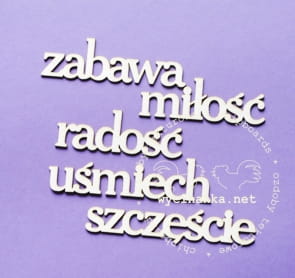 zestaw napisów "zabawa i miłość"