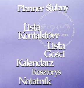 zestaw napisów "Planner Ślubny"