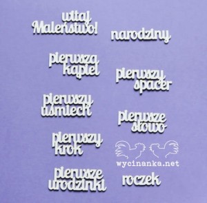 zestaw napisów WITAJ MALEŃSTWO