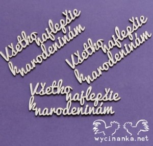 napis "Všetko najlepšie k narodeninám", 3 szt.