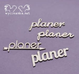 napisy "planer", 4 wzory
