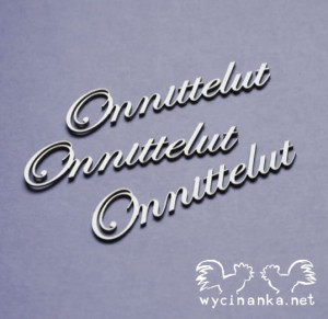 napisy "Onnittelut" FI, wz.1, 3 szt.