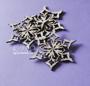 płatki śniegu, sklejka 3 mm, 3 szt.