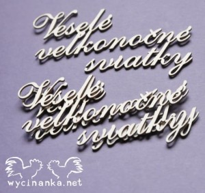 napis "Veselé veľkonočné sviatky", 3 szt.
