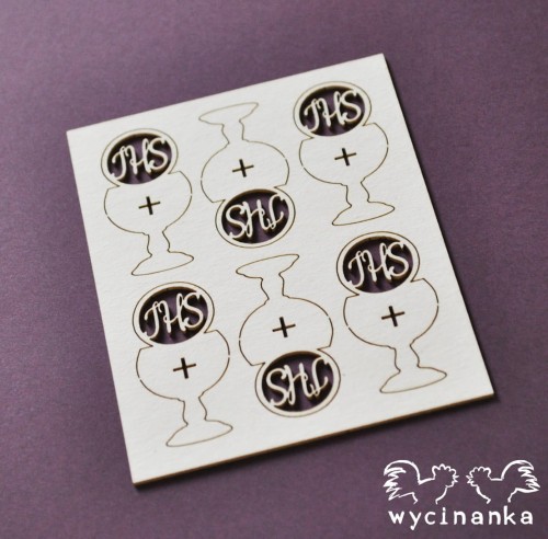 KOMUNIA 2020 - zestaw kielichów z tektury, ozdoby tekturowe.JPG