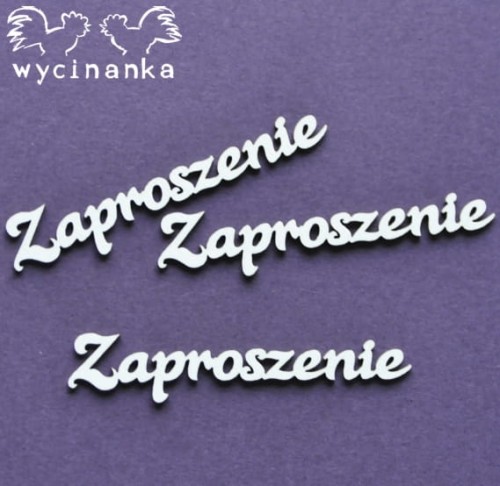 tekturowe napisy "Zaproszenie"
