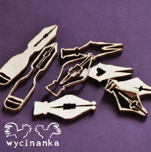  VINTAGE OFFICE - stalówki, sklejka 3 mm