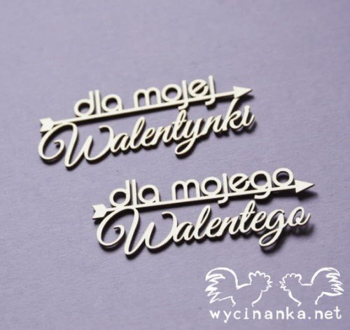 napisy "dla mojej Walentynki",  "dla mojego Walentego" 