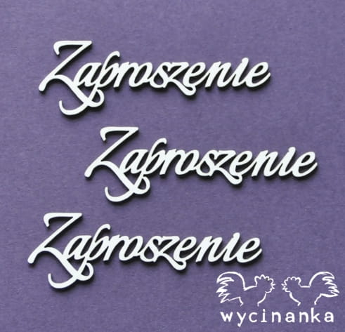 tekturowe napisy "Zaproszenie"