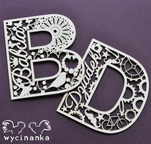 napisy "Babcia" i "Dziadek" wpisane w inicjały